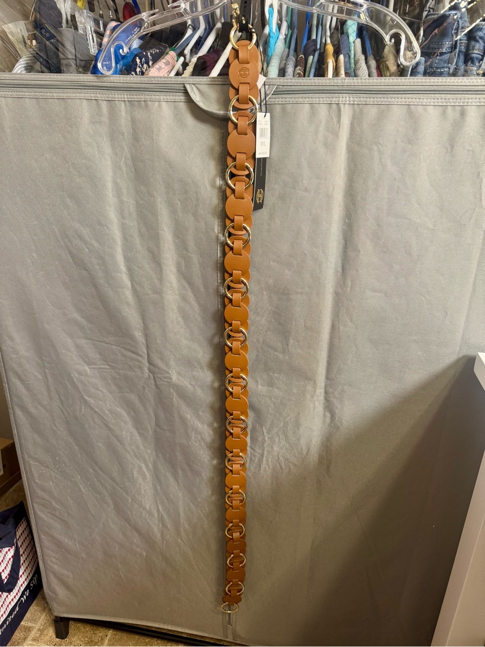 NWT House of Harlow Tan and Gold Ring Belt- Size M/L
